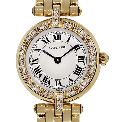 women's cartier gold watch|cartier 18k gold ladies watches.